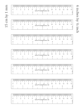 15 Centimeter And 6 Inch By Half Inch - Printable Ruler