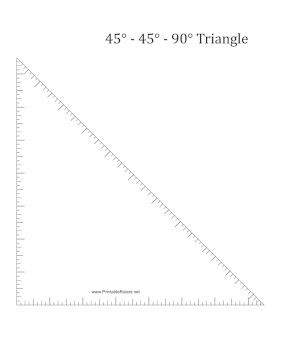 Blank Triangle 45 Degrees - Printable Ruler