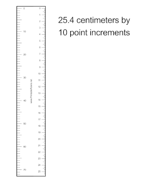Layout Ruler 10 Points Metric Printable Ruler