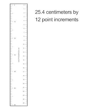 Layout Ruler 12 Points Metric Printable Ruler
