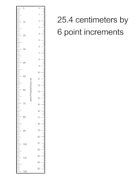 Layout Ruler 6 Points Metric Printable Ruler