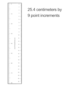 Layout Ruler 9 Points Metric Printable Ruler