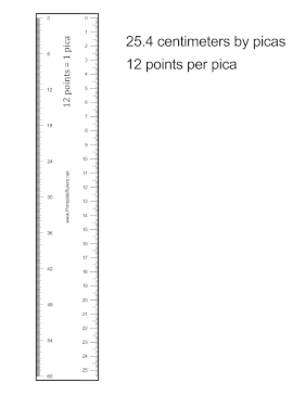 Layout Ruler Picas 25 cm Printable Ruler