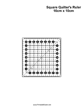 Metric Quilters Square 10cm Printable Ruler