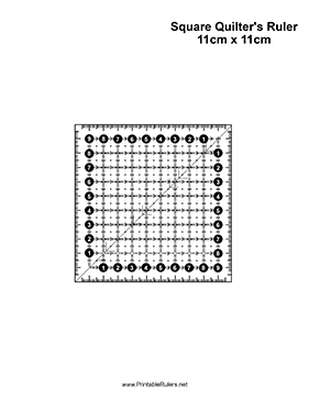 Metric Quilters Square 11cm Printable Ruler