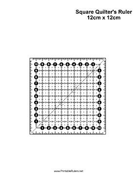 Metric Quilters Square 12cm Printable Ruler