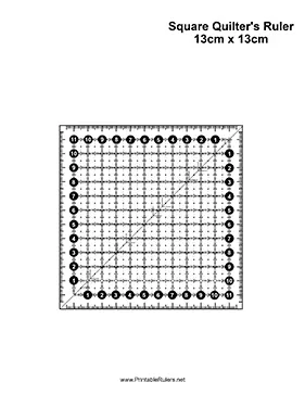 Metric Quilters Square 13cm Printable Ruler