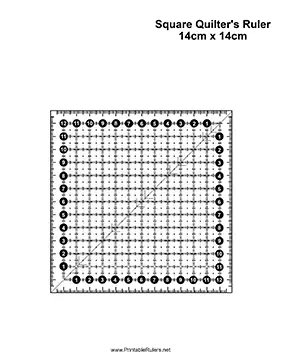 Metric Quilters Square 14cm Printable Ruler