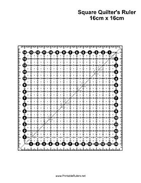 Metric Quilters Square 16cm Printable Ruler