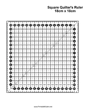 Metric Quilters Square 18cm Printable Ruler