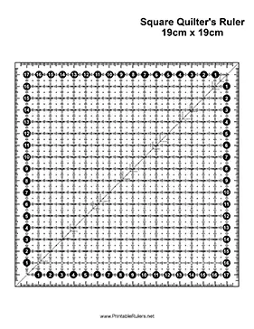 Metric Quilters Square 19cm Printable Ruler