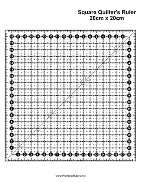 Metric Quilters Square 20cm Printable Ruler