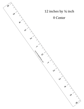 Ruler 12-Inch By 4 Zero Center - Printable Ruler