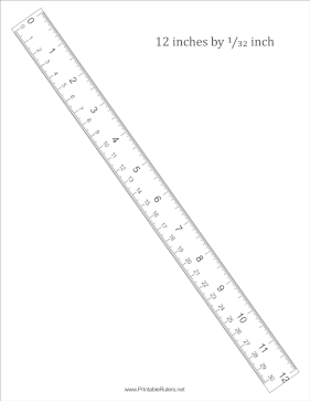 Ruler 12-inch by 1/32 inch with cm Printable Ruler